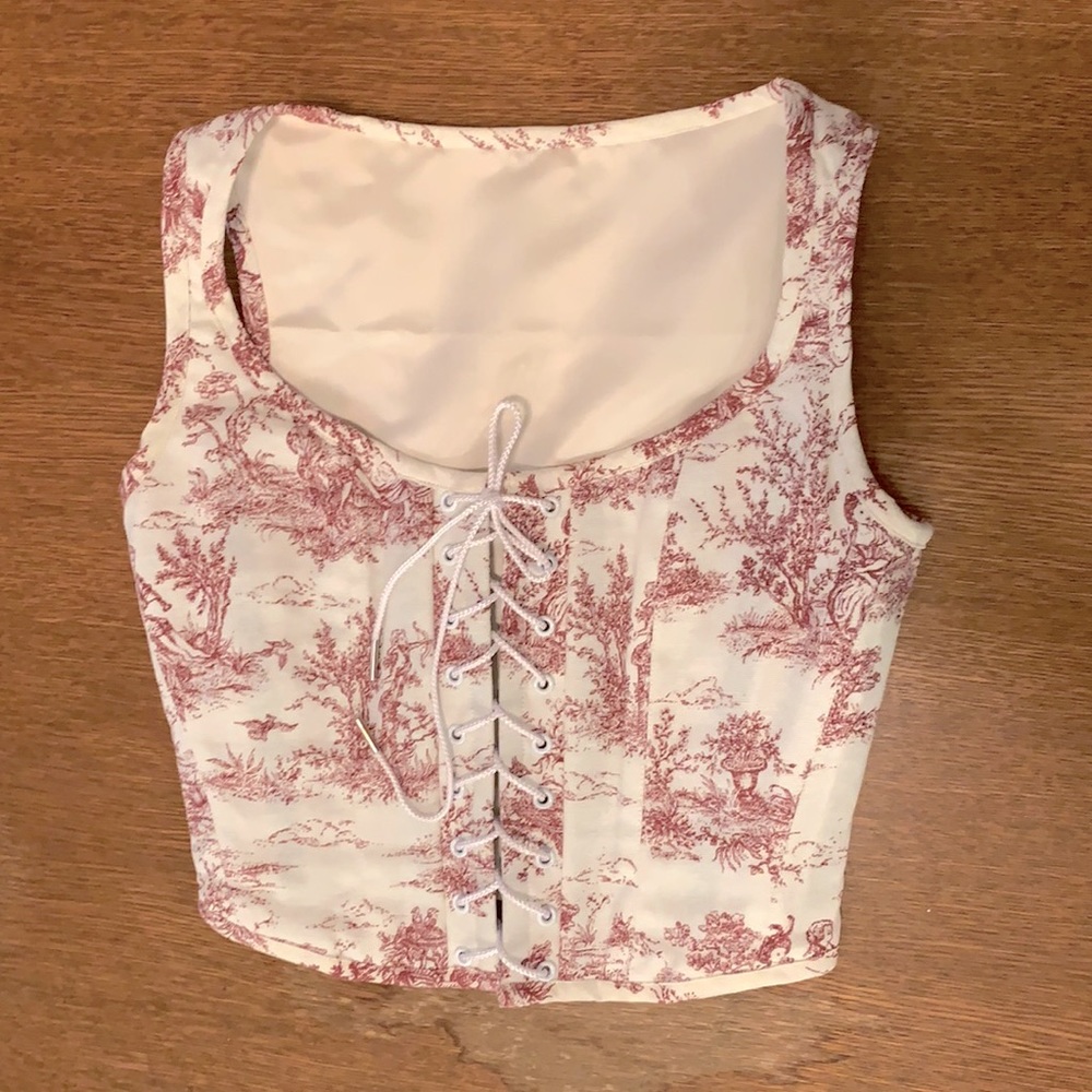 All Is A Gentle Spring Valentine Pastoral corset M